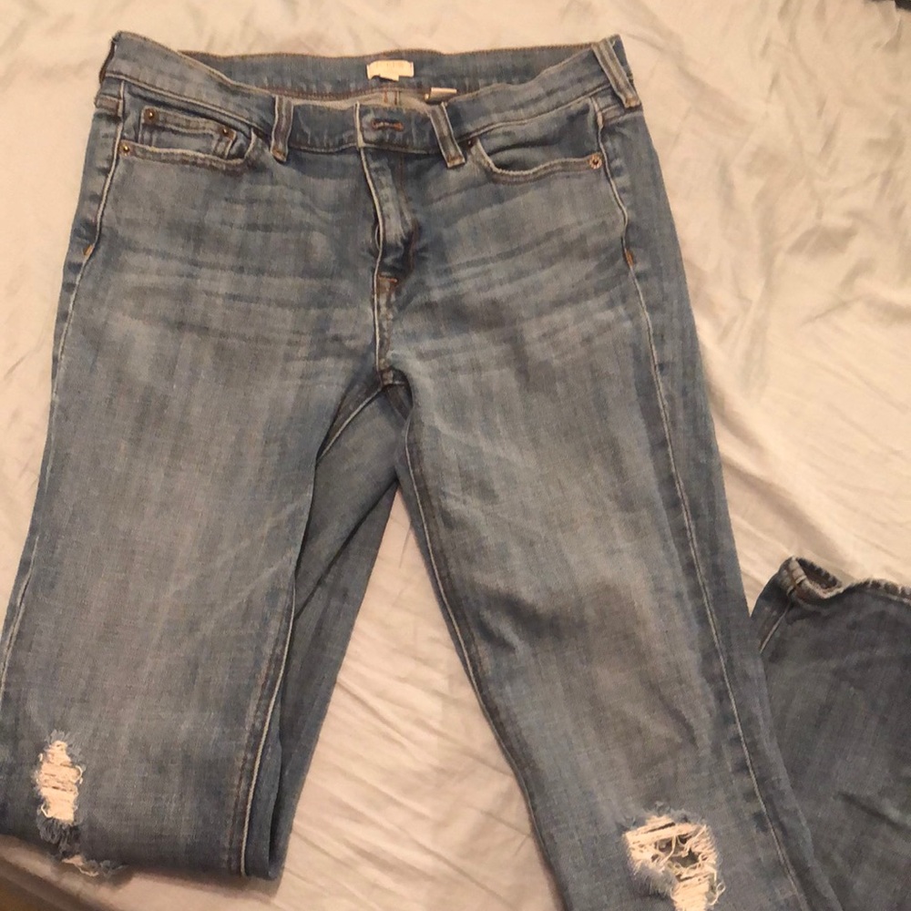 J Crew distressed straight leg jeans 29R